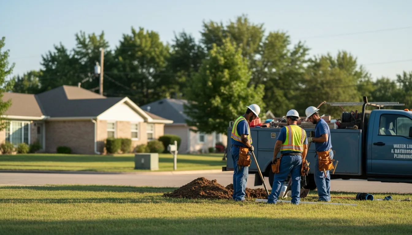 Residential water line and bathroom plumbing service in Darfur, MN